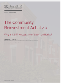 The Community Reinvestment Act at 40: Why Is It Still Necessary to “Lean” on Banks? -- title page