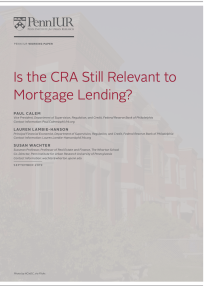 Is the CRA Still Relevant to Mortgage Lending? - title page