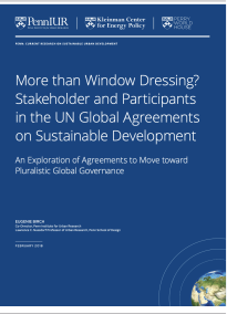 More than Window Dressing? Stakeholders and Partnerships in UN Global Agreements on Sustainable Urban Development -- title page