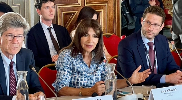 Mayor Anne Hidalgo speaking in Paris