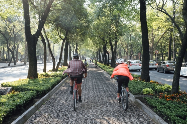 Bikers in Chapultepec Park, Mexico City