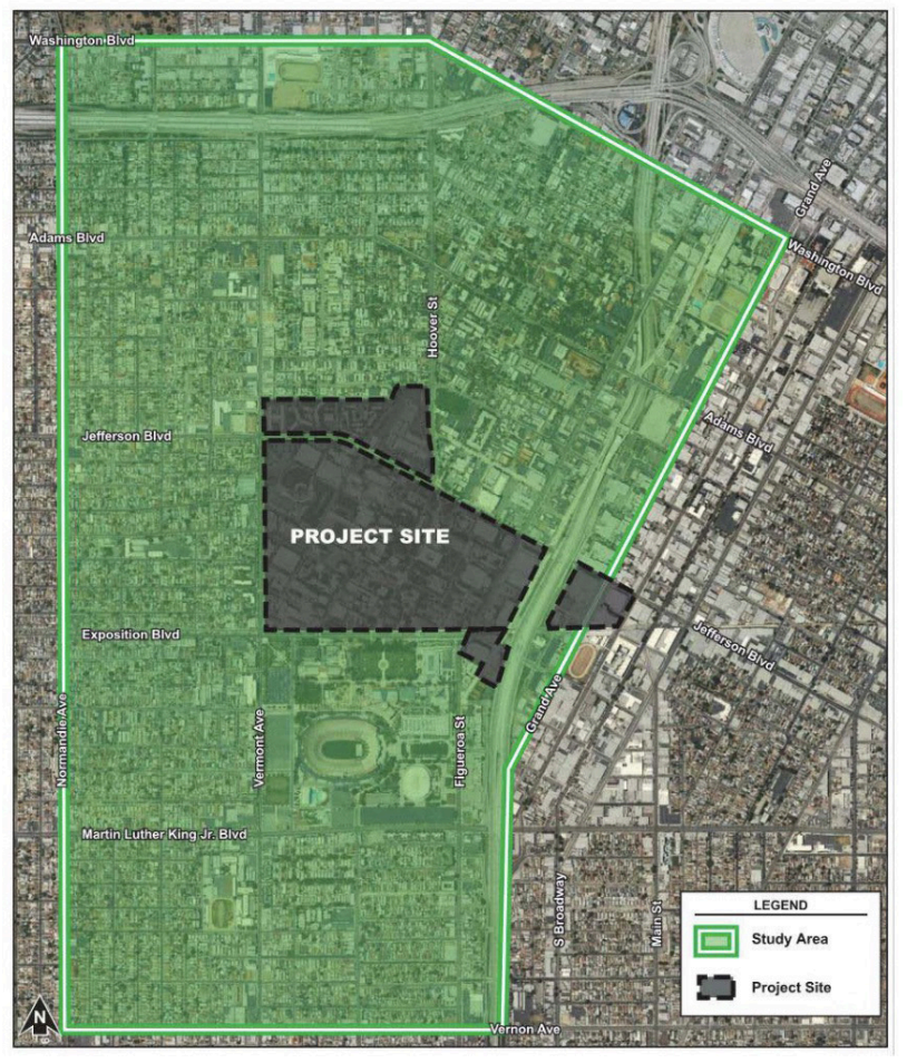 Figure 1. USC Nexus Study Area (City of Los Angeles 2011b, 14)