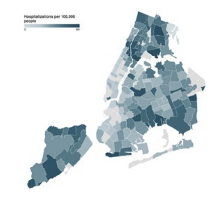 Hospitalizations by zip codes late August-early September (Source: NYC Health)