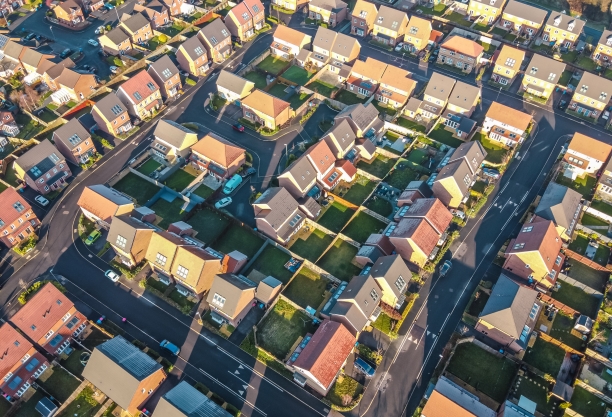 aerial view of houses