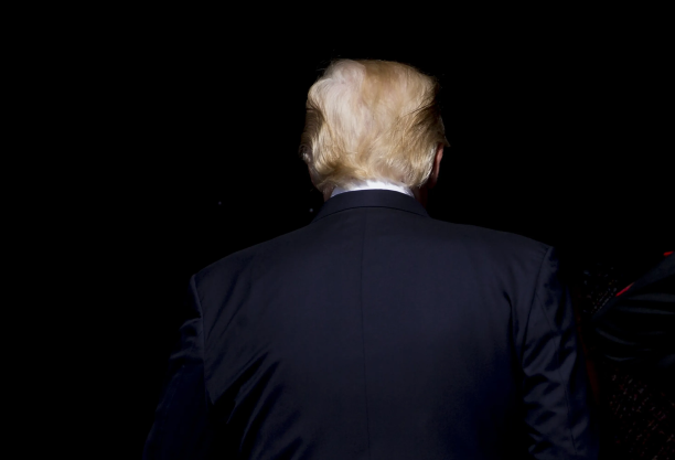 djt rear view black background (Getty stock image)