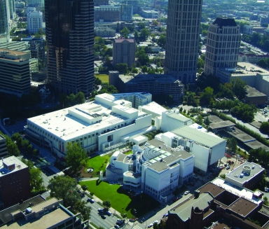 Woodruff Arts Center, a large white building