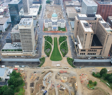 Bird eye's view of capital building in St. Louis